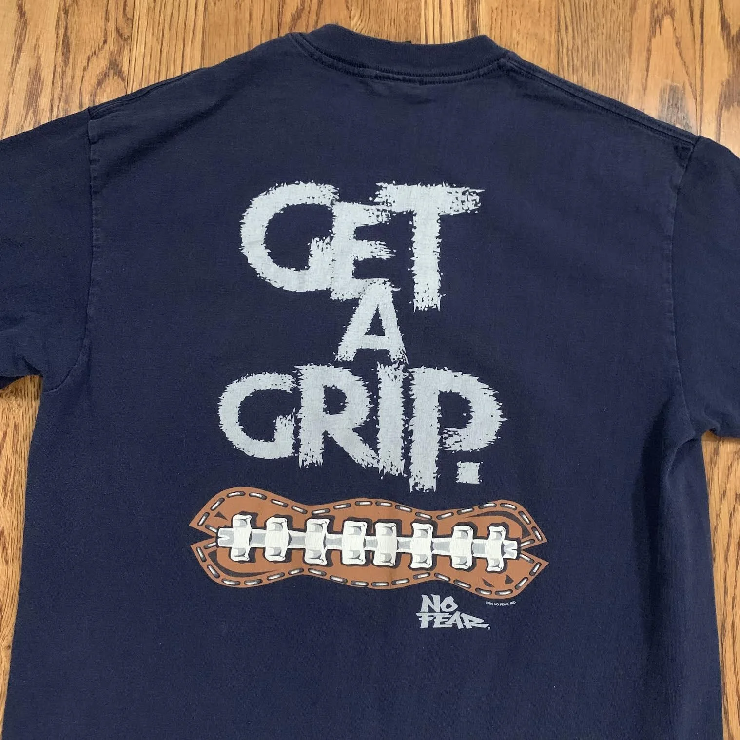 Vintage No Fear Get A Grip Navy T Shirt (Size L) — RootsBK